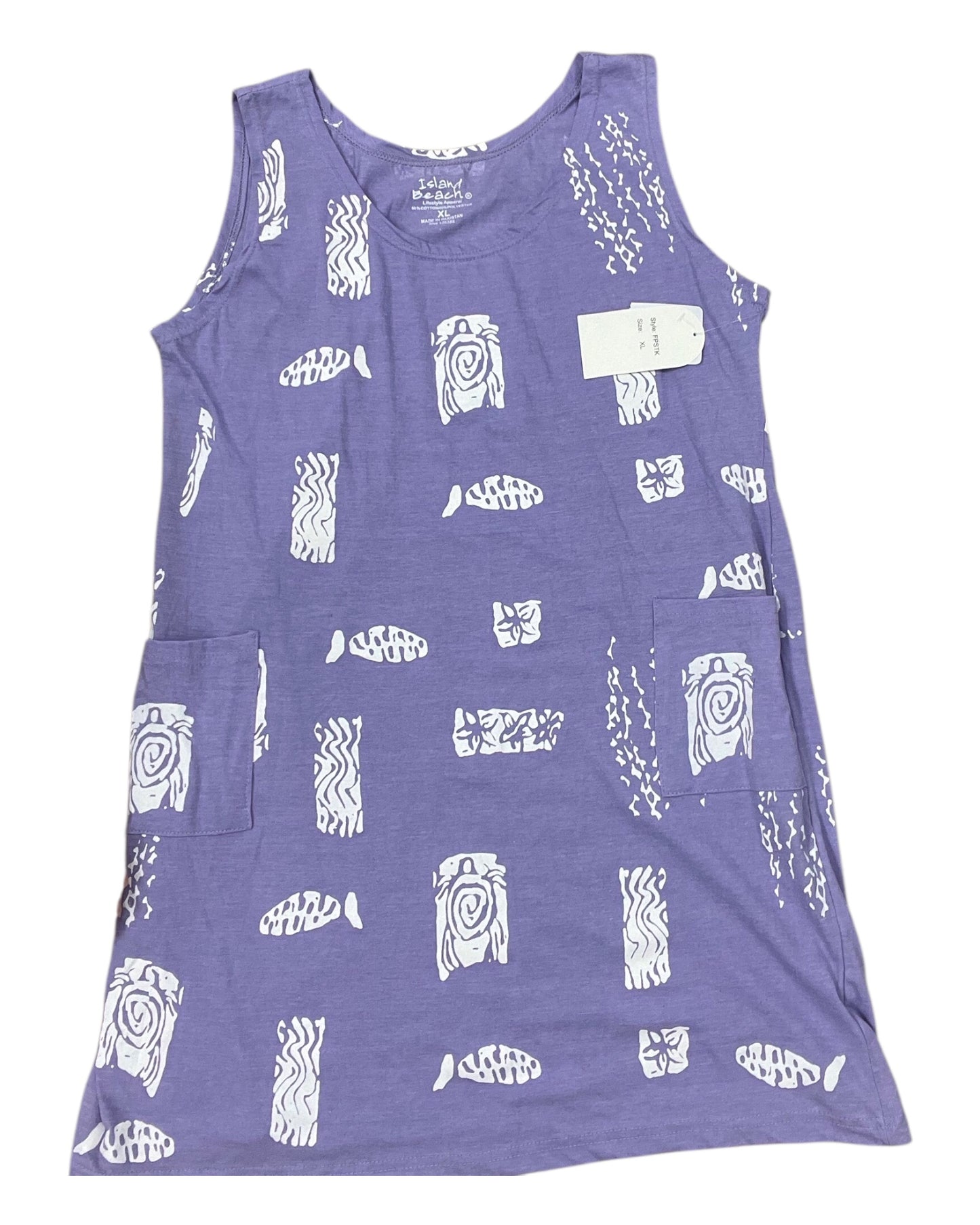 Dress Casual Short By Clothes Mentor In Purple & White, Size:Xl