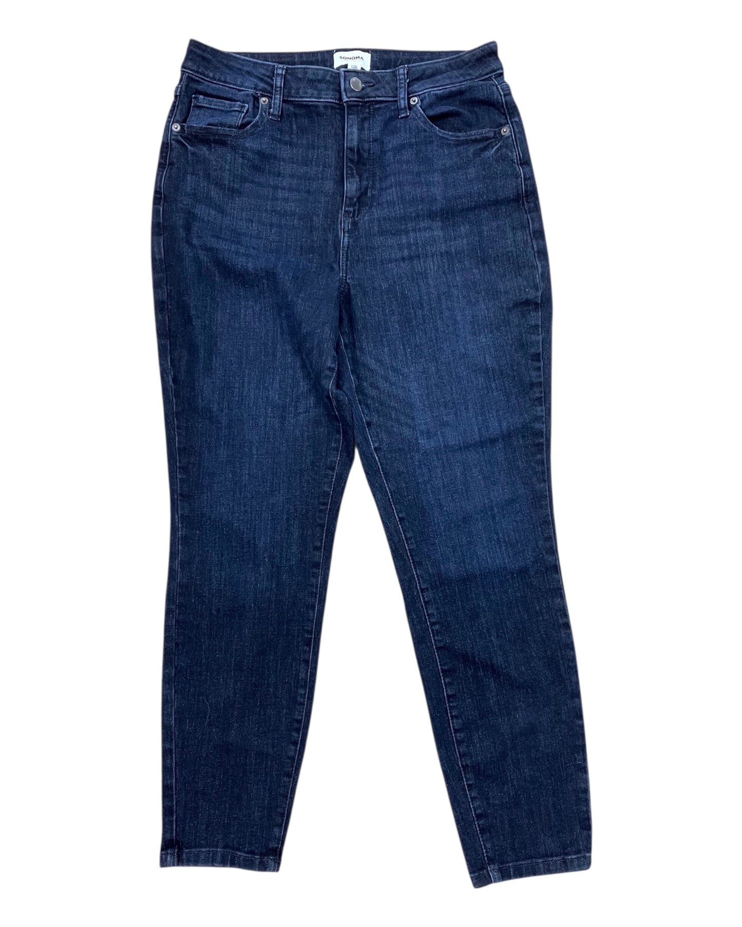 Jeans Straight By Sonoma In Blue Denim, Size:12