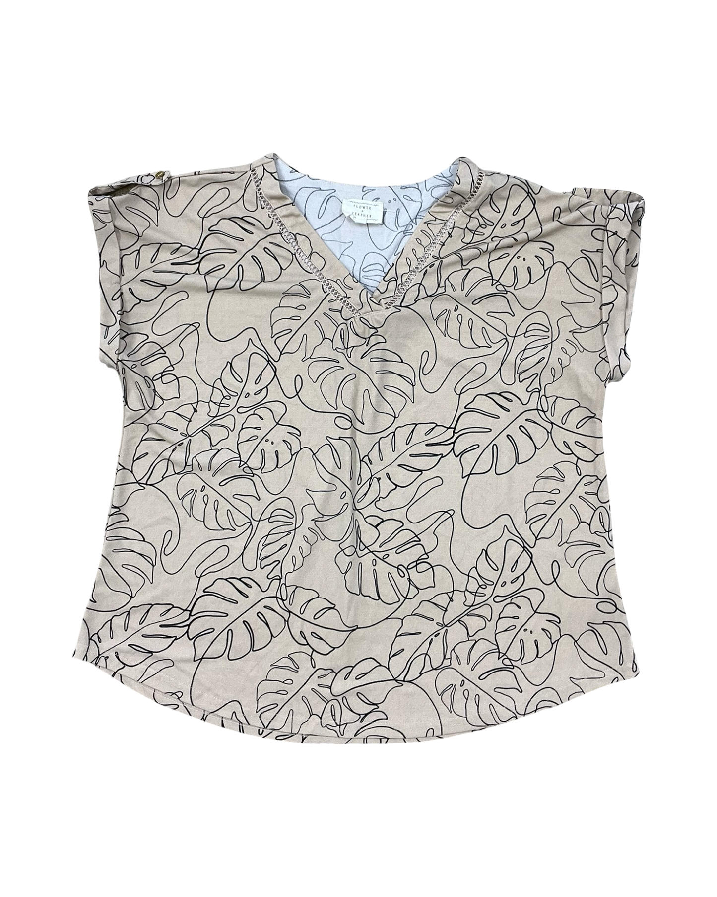 Top Ss By Clothes Mentor In Tan, Size:2X