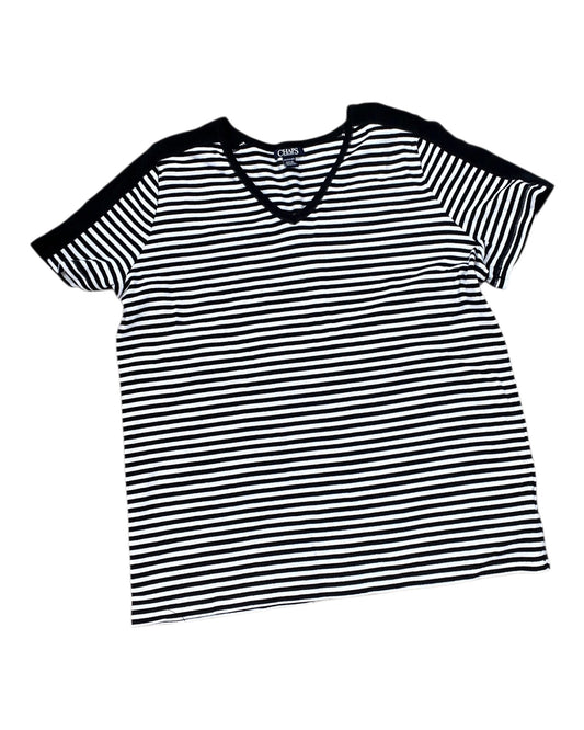 Top Ss By Chaps In Black & White, Size:1X