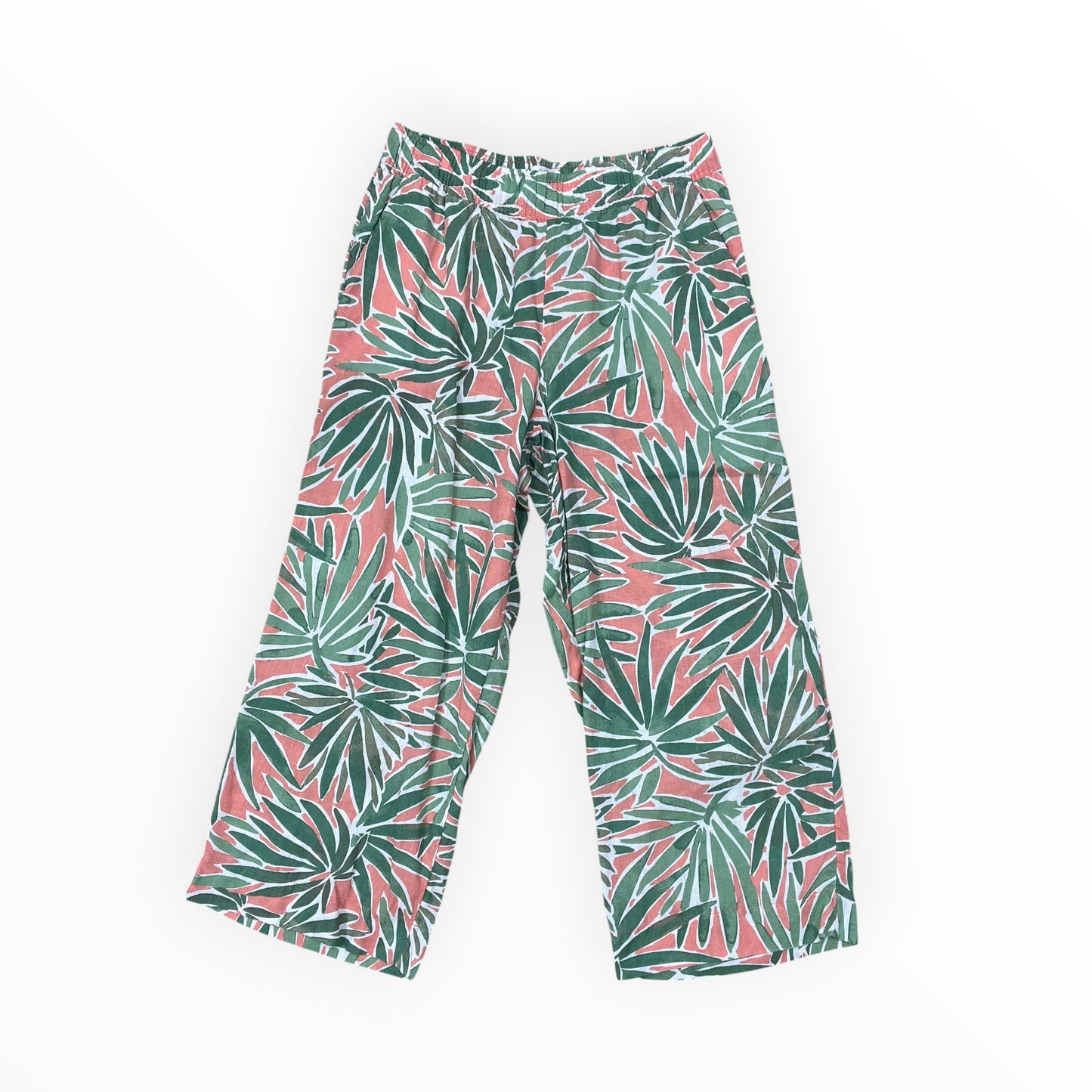 Pants Linen By Sigrid Olsen In Green & Orange, Size:M