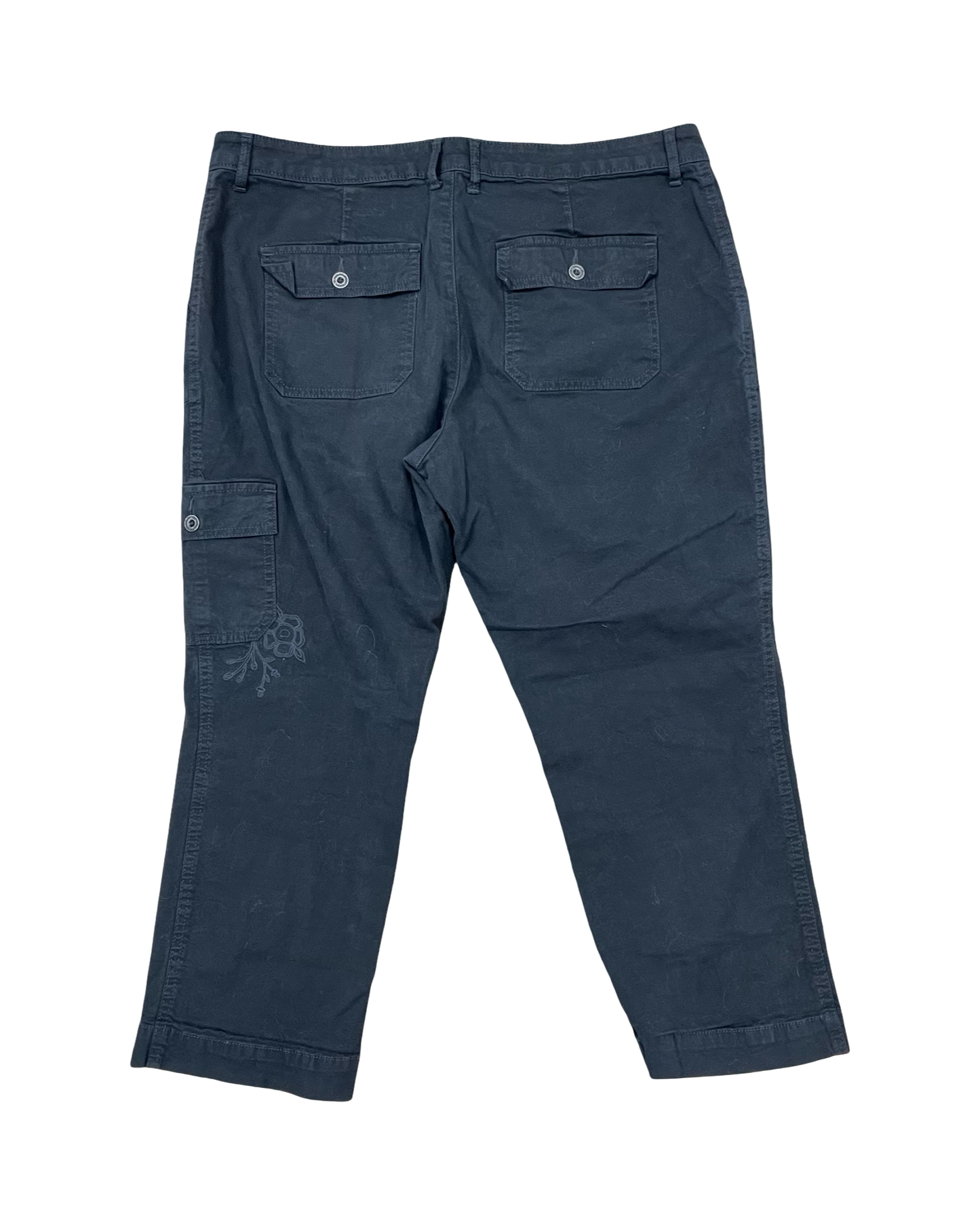 Jeans Cropped By Lee In Black Denim, Size:16