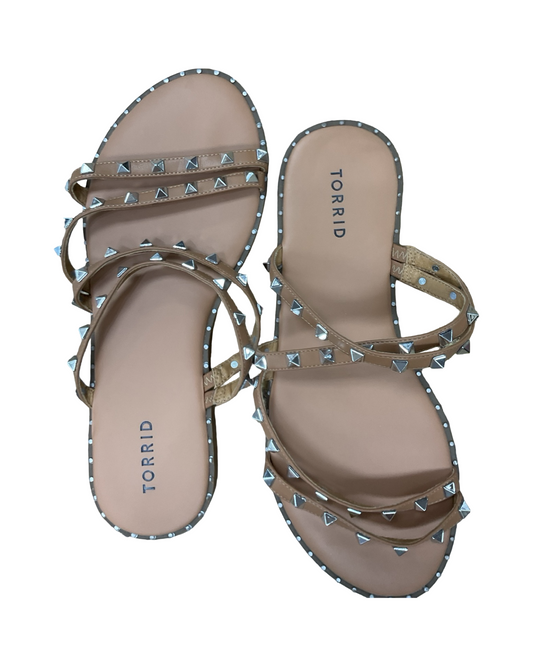 Sandals Flats By Torrid In Beige, Size:10.5