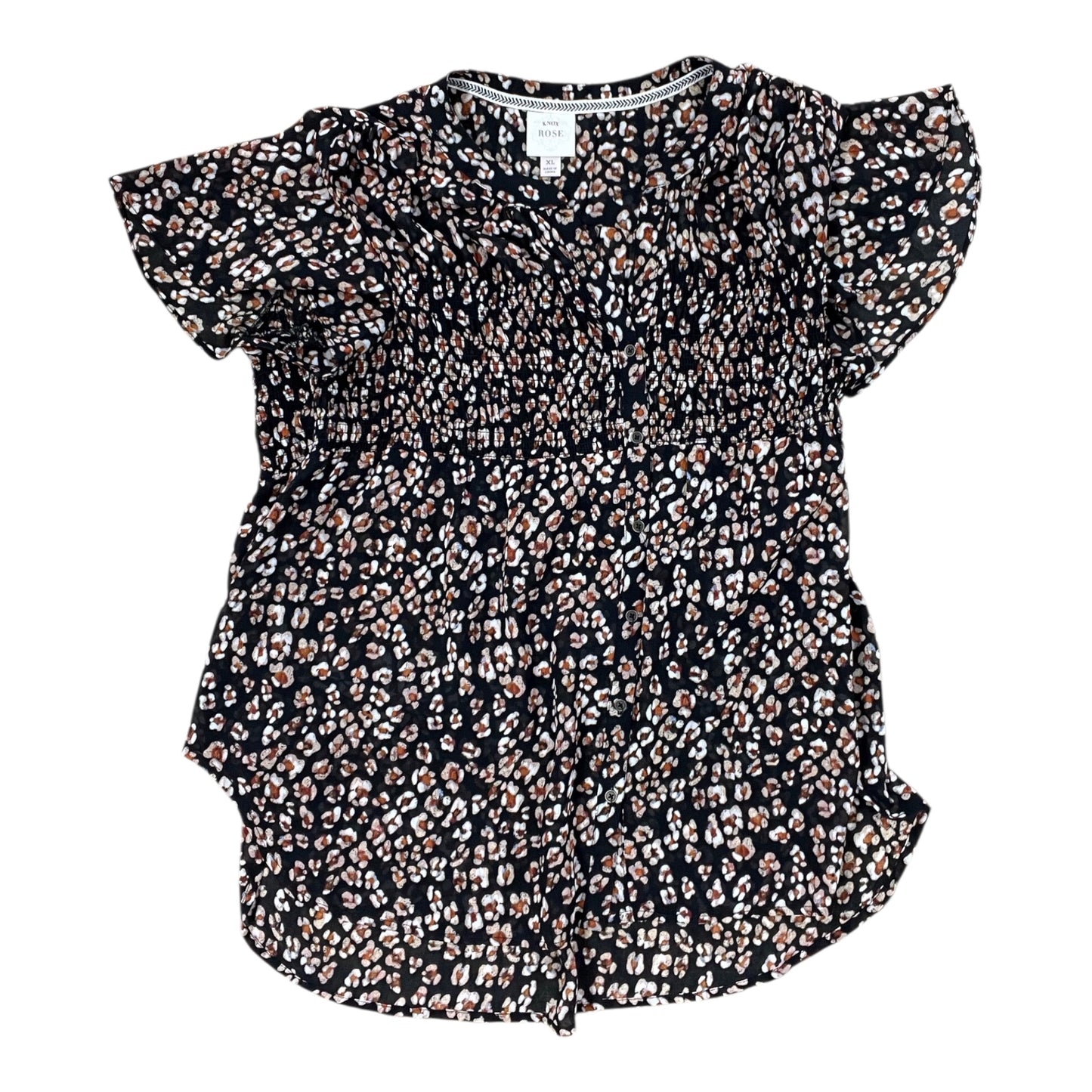 Tunic Sleeveless By Knox Rose In Black & Brown, Size:Xl
