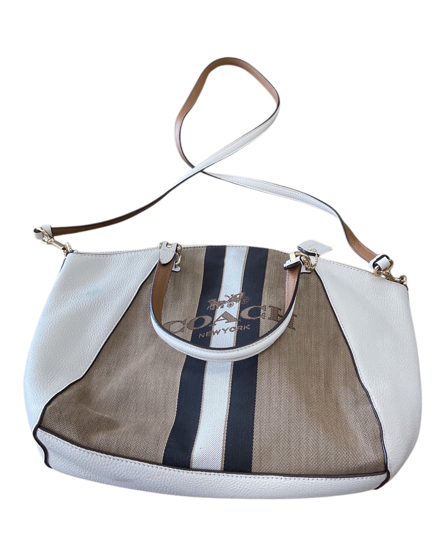 Handbag Designer By Coach In Brown & Tan, Size:Medium