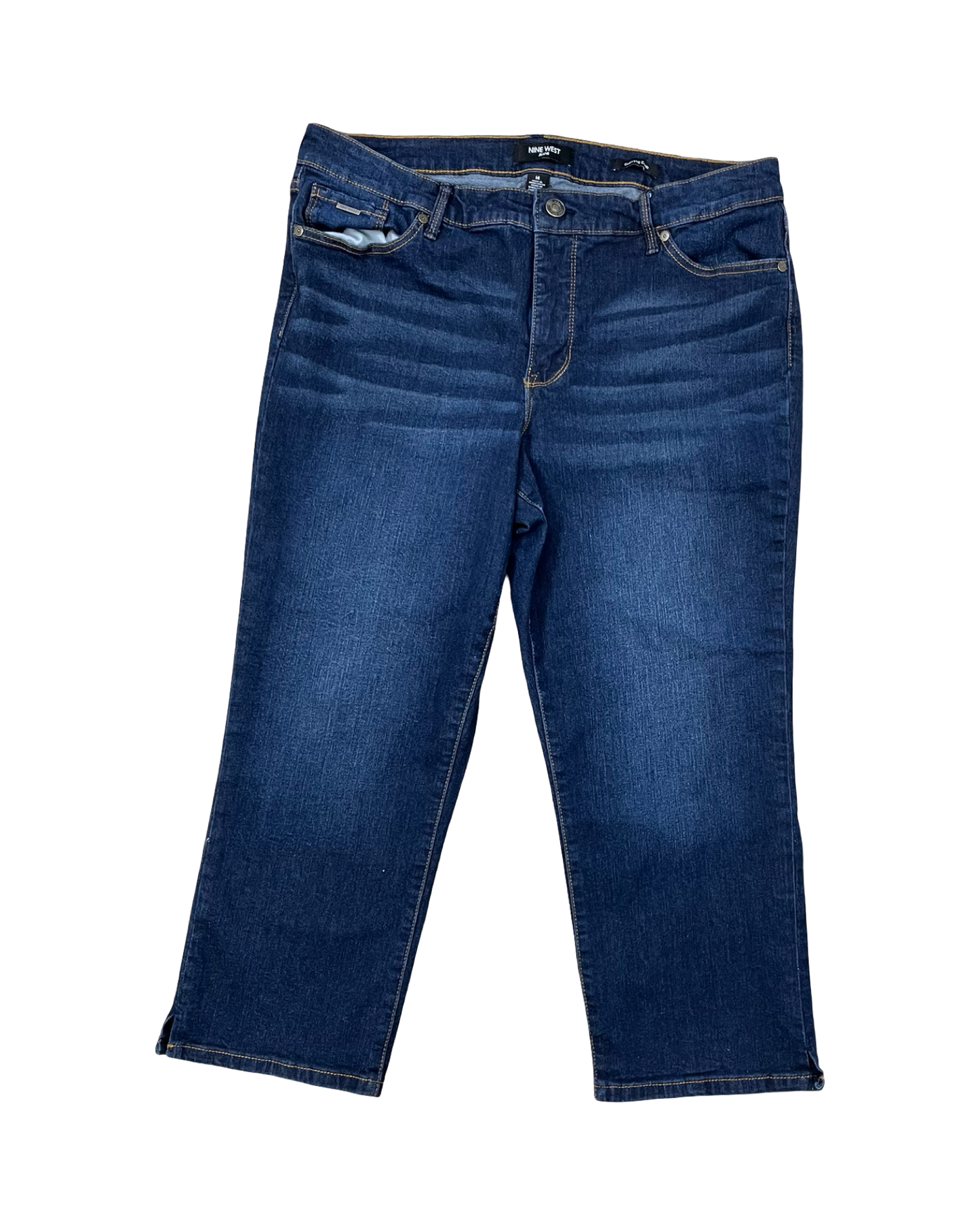 Jeans Cropped By Nine West In Blue Denim, Size:14