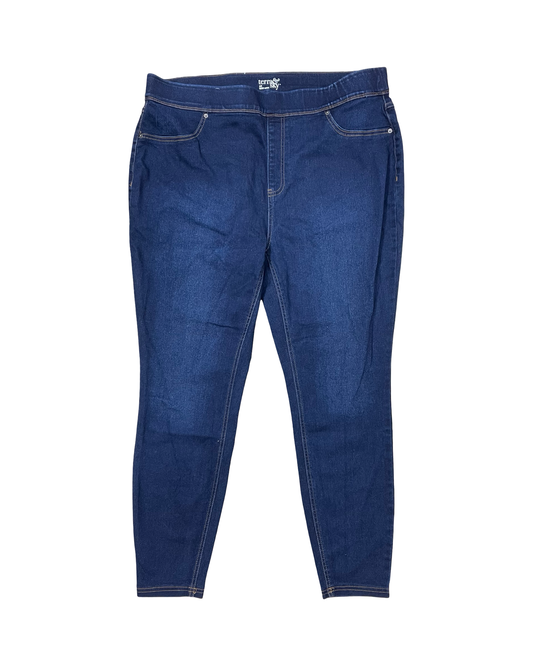 Jeans Skinny By Terra & Sky In Blue Denim, Size:18