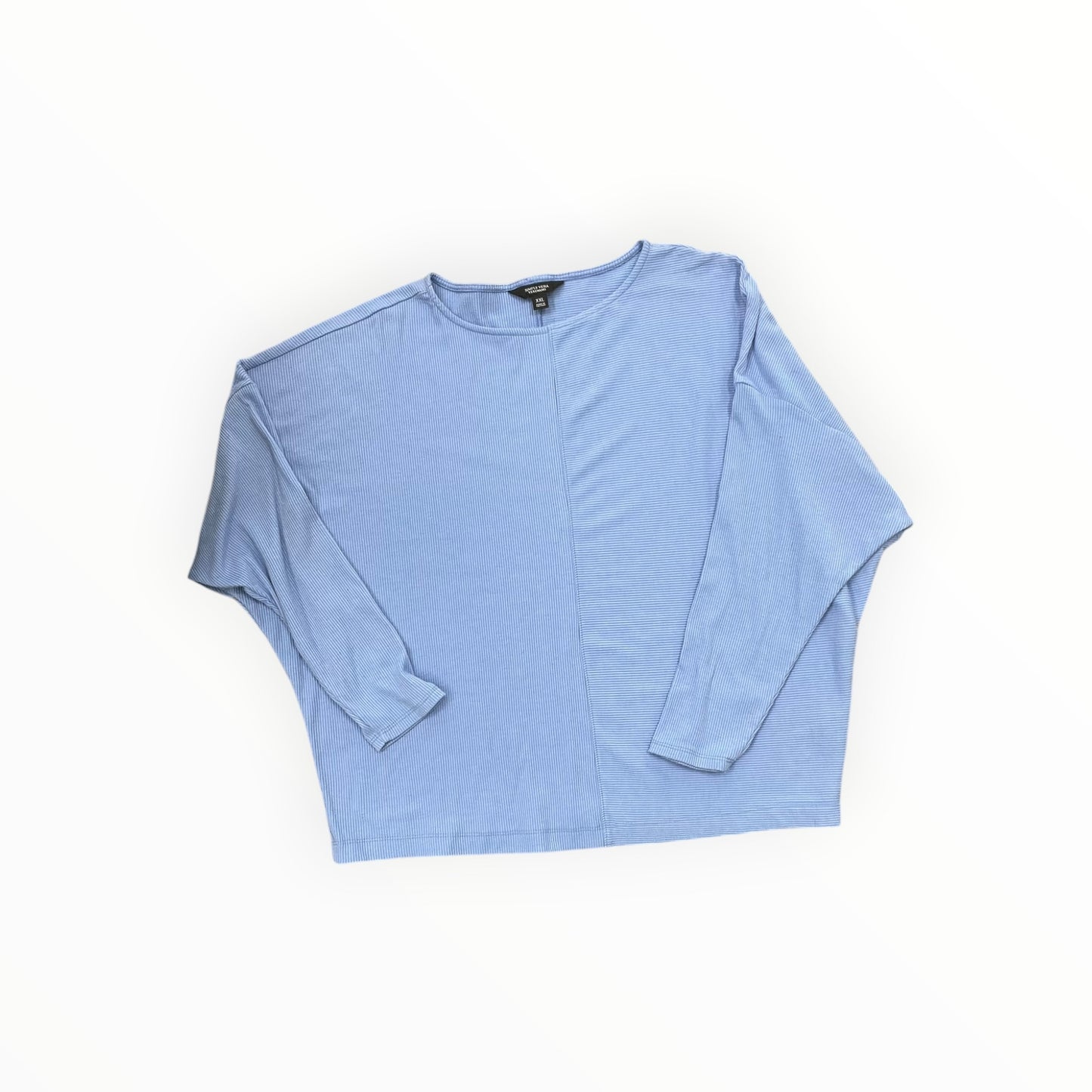 Top 3/4 Sleeve By Simply Vera In Blue, Size:2x