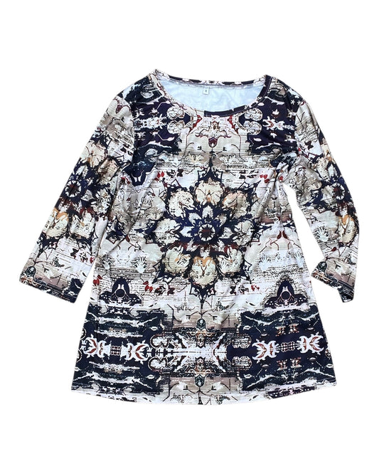 Top 3/4 Sleeve By Clothes Mentor In Tan, Size:M