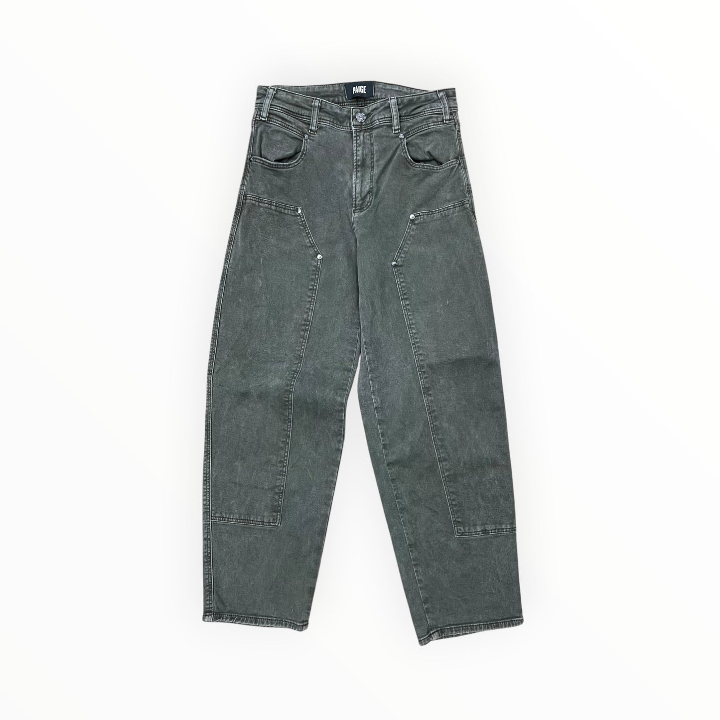 Jeans Boot Cut By Paige In Green Denim, Size:2