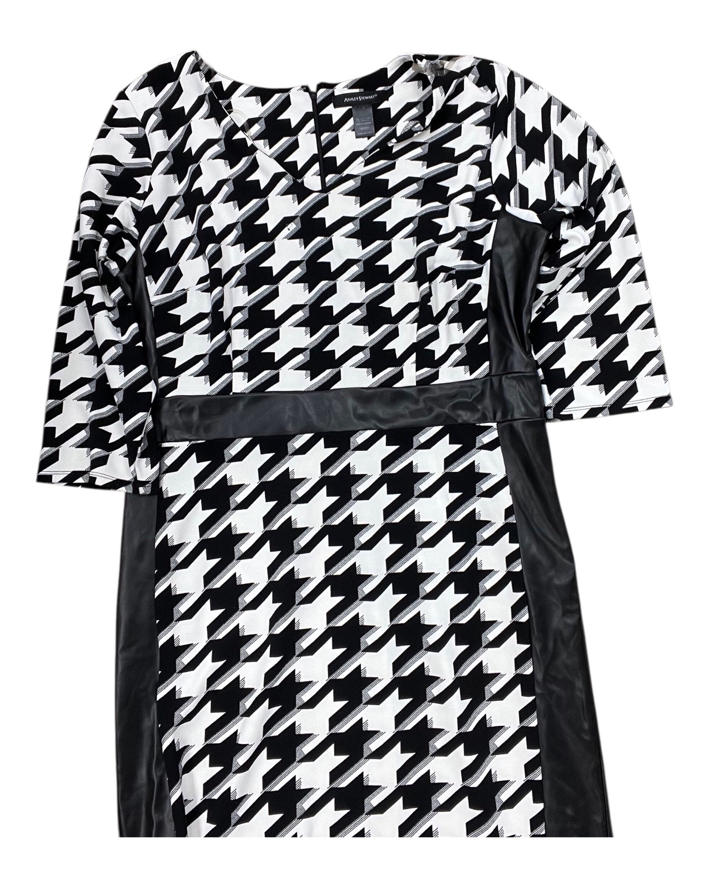 Dress Casual Midi By Ashley Stewart In Black & White, Size:1X