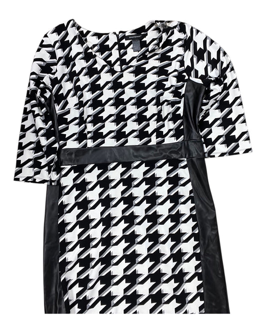 Dress Casual Midi By Ashley Stewart In Black & White, Size:1X