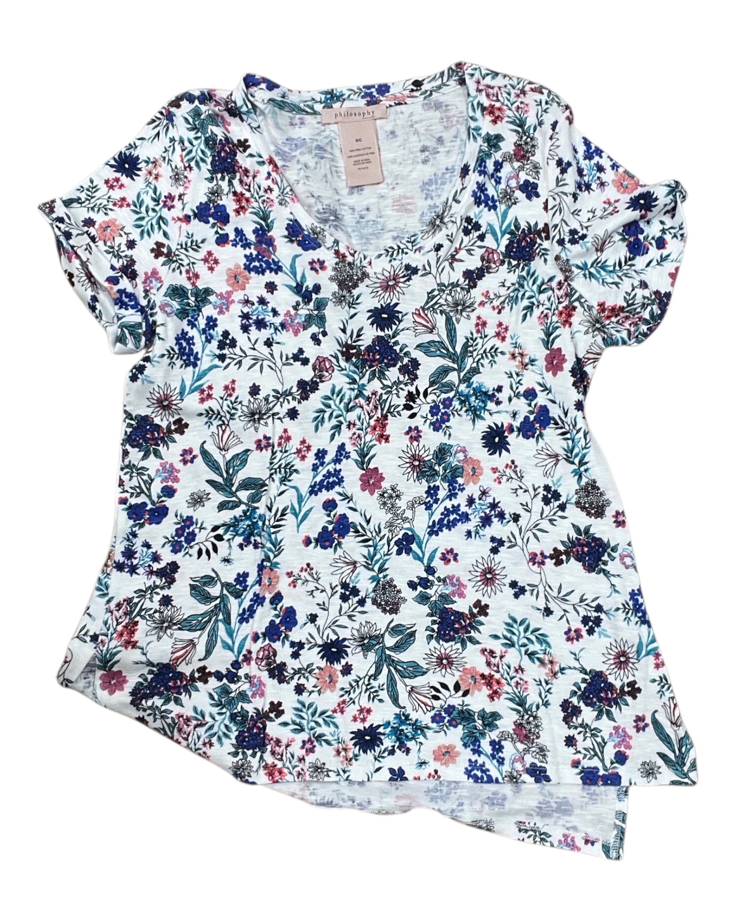 Top Ss By Philosophy In Blue & White, Size:S