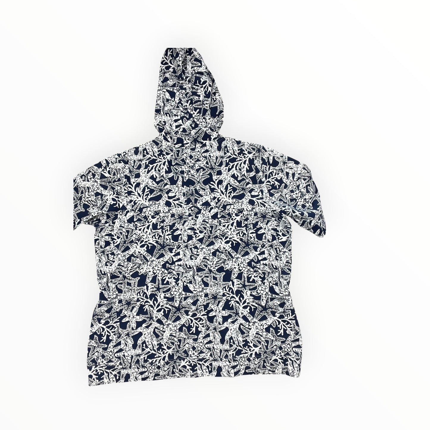 Blouse Ss By Quaker Factory In Blue & White, Size:Xl