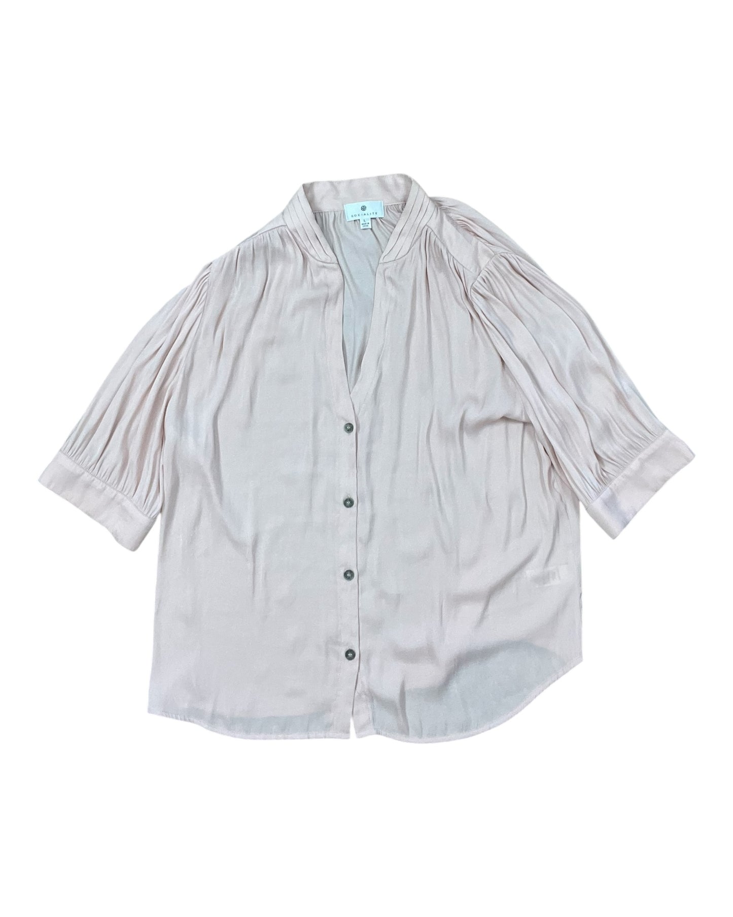Blouse Ss By Socialite In Pink, Size:L