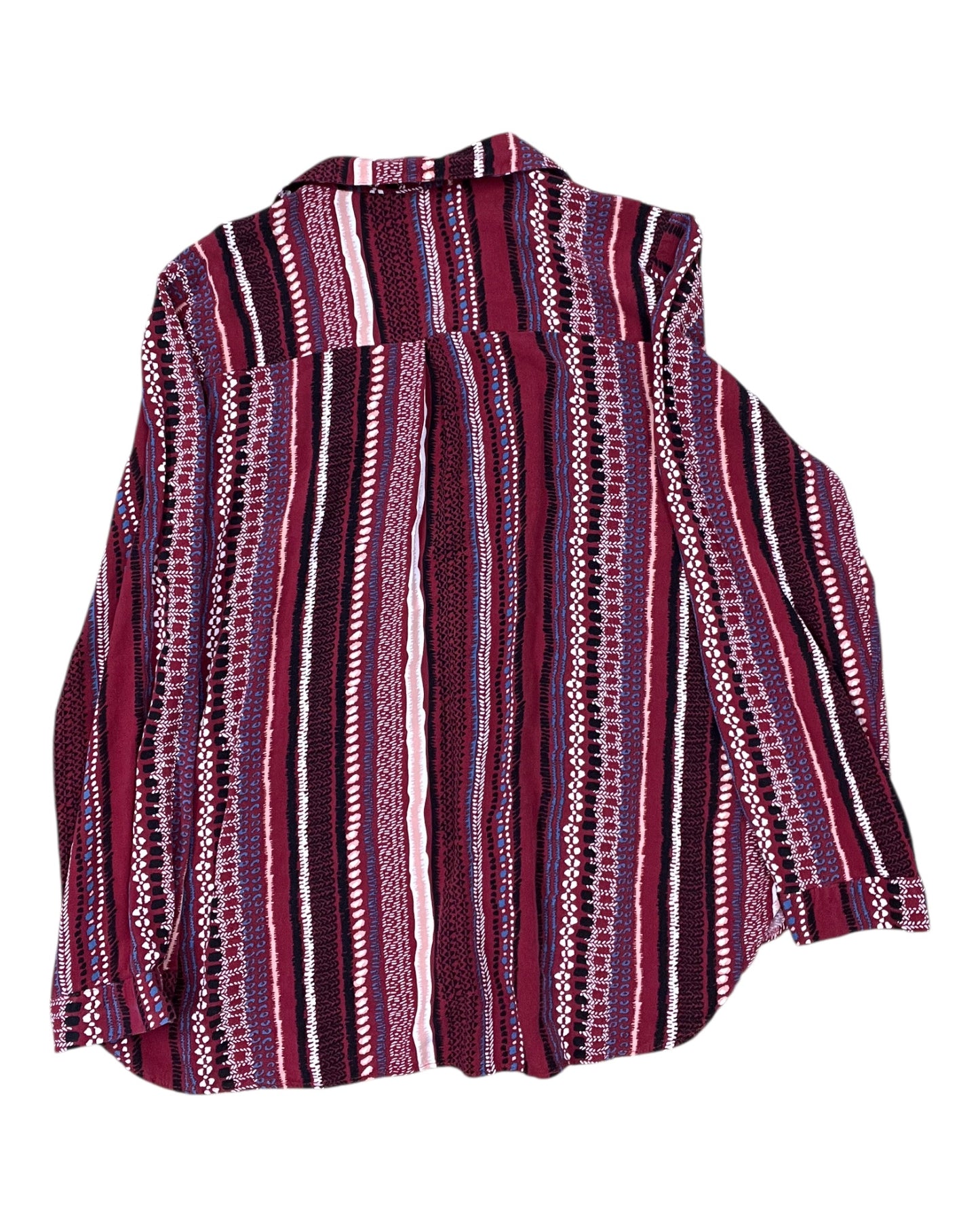 Blouse Ls By Clothes Mentor In Red & White, Size:L