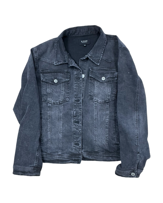 Jacket Denim By Risen In Black Denim, Size:1X