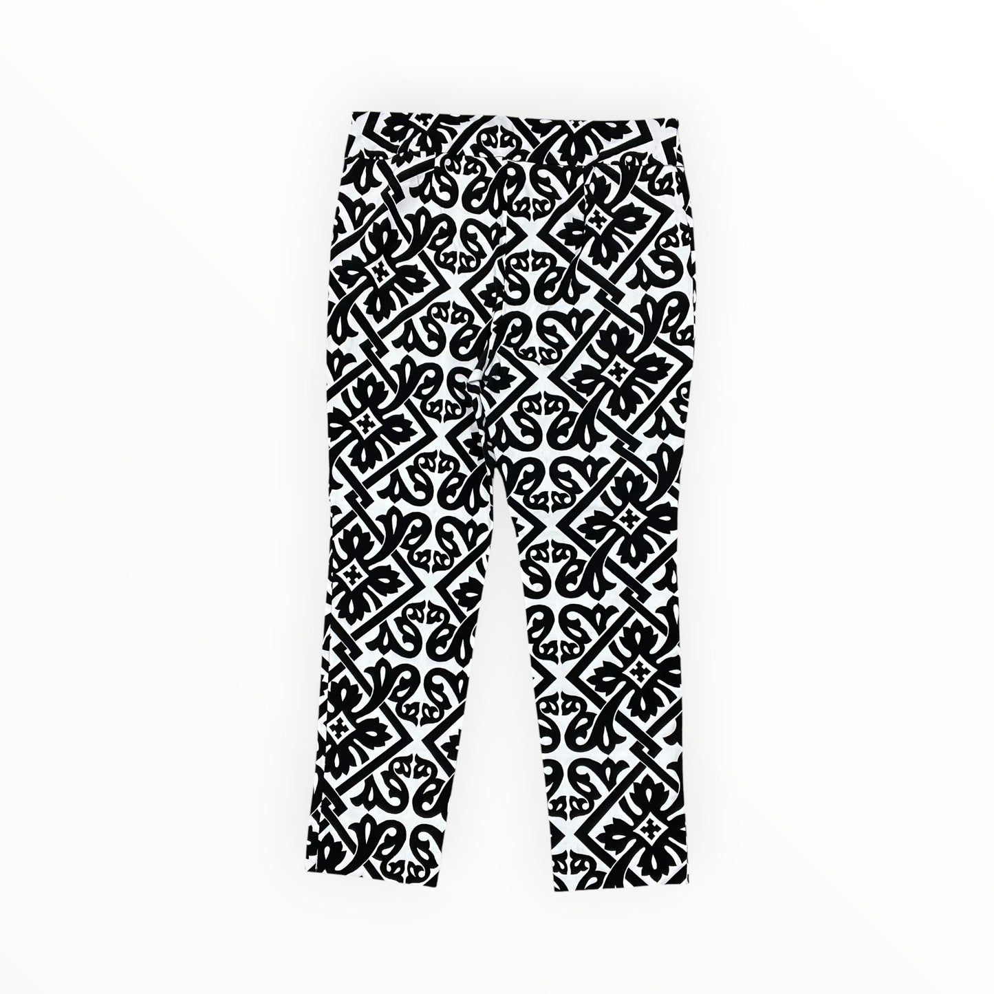 Pants Cropped By Chicos In Black & White, Size:M