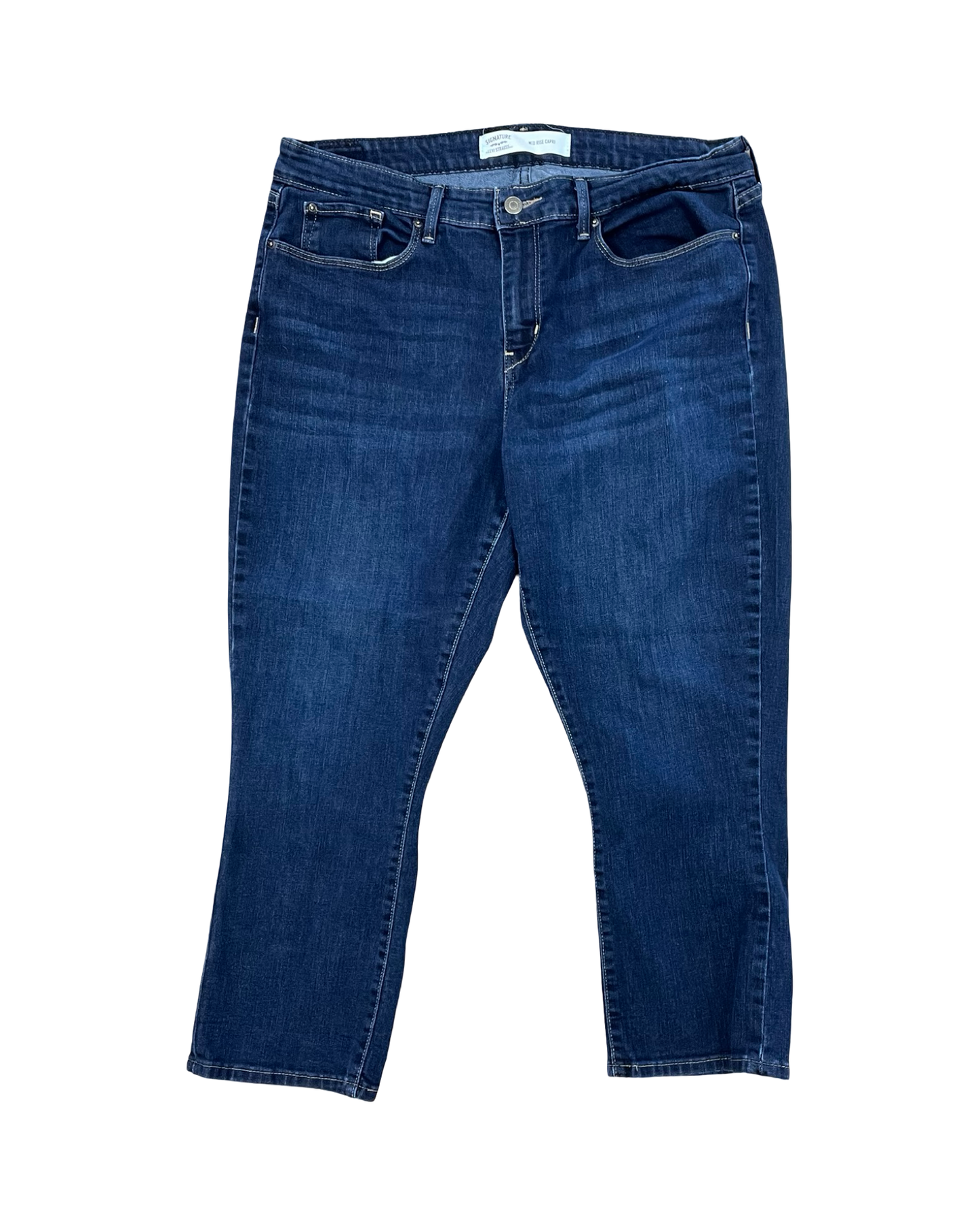 Jeans Cropped By Evolution In Blue Denim, Size:16