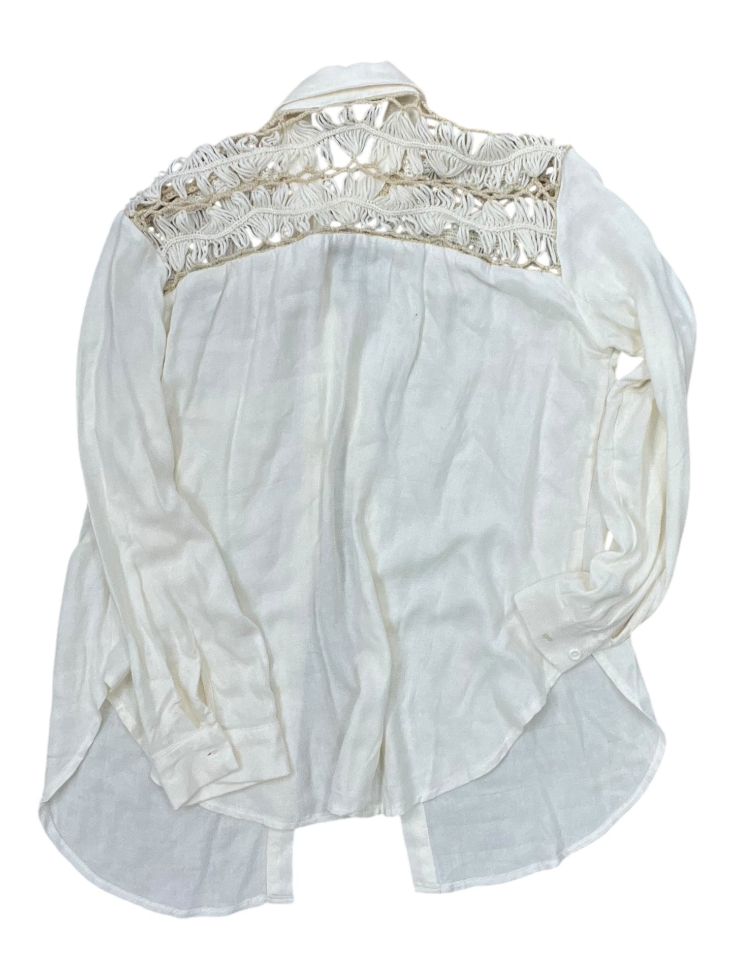 Blouse Ls By Rock & Roll In Cream, Size:L