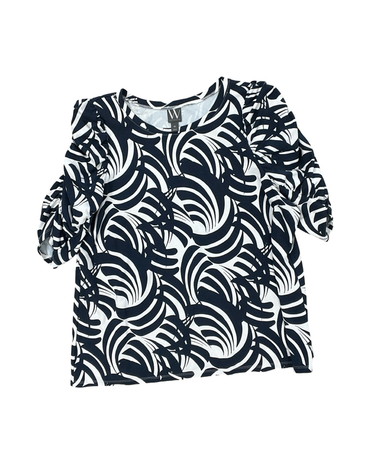 Top Ss By Worthington In Blue & White, Size:1X