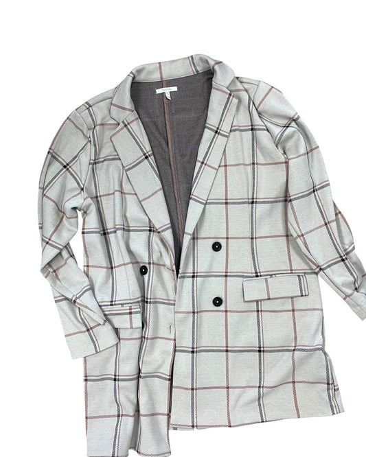 Blazer By Maurices In Brown & Cream, Size:1X