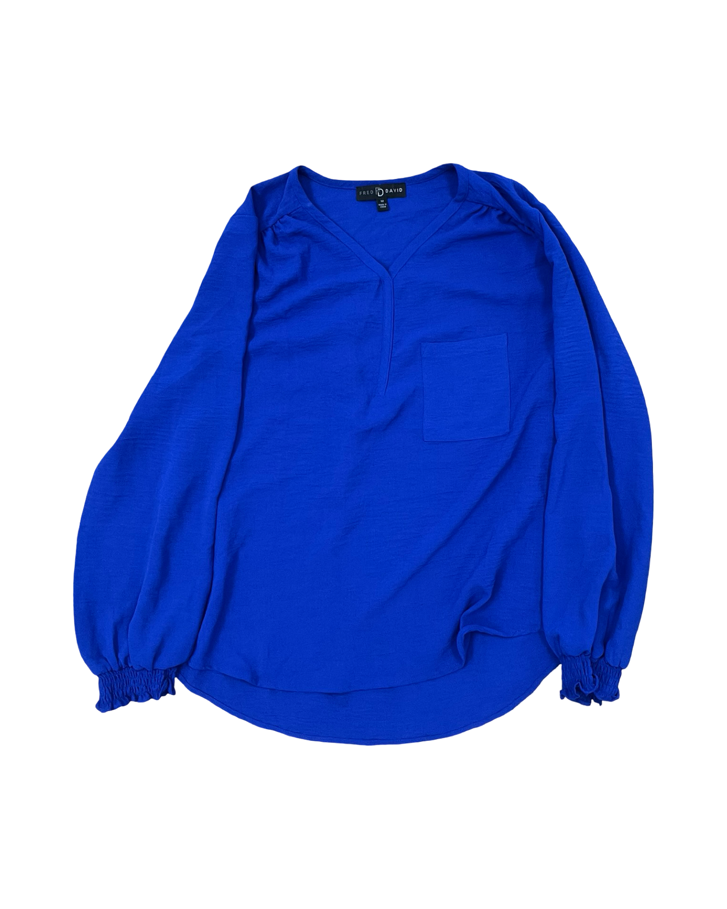 Top Ls By Fred David In Blue, Size:M