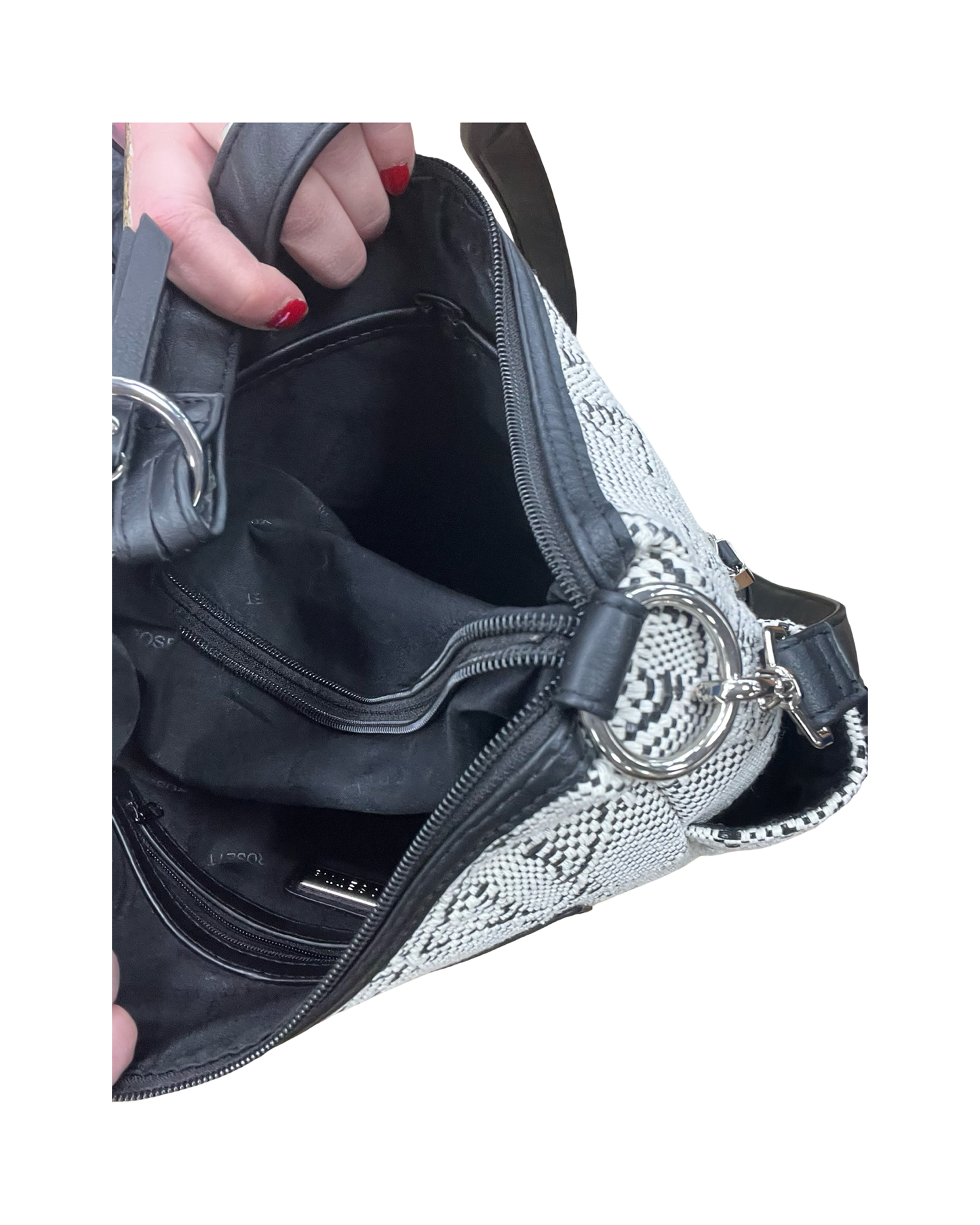 Handbag By Rosetti In Black & White, Size:Medium