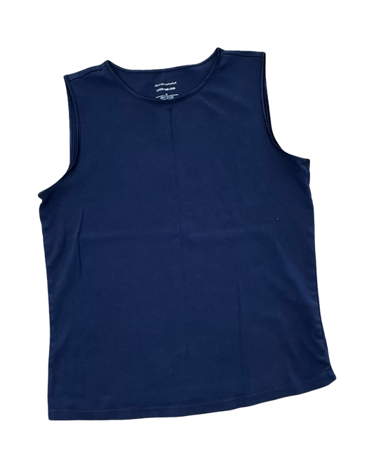 Top Sleeveless Basic By Christopher And Banks In Navy, Size:M