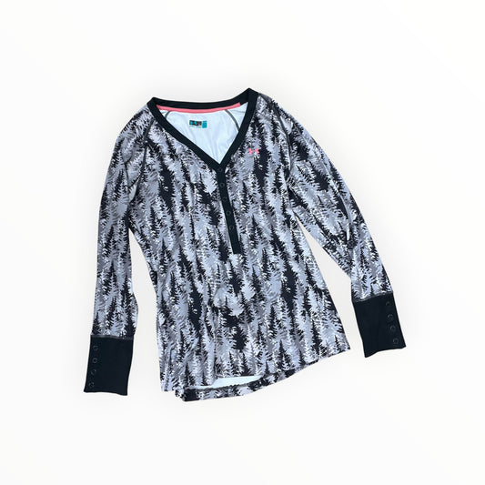 Athletic Top Ls Crewneck By Under Armour In Black & Grey, Size:L