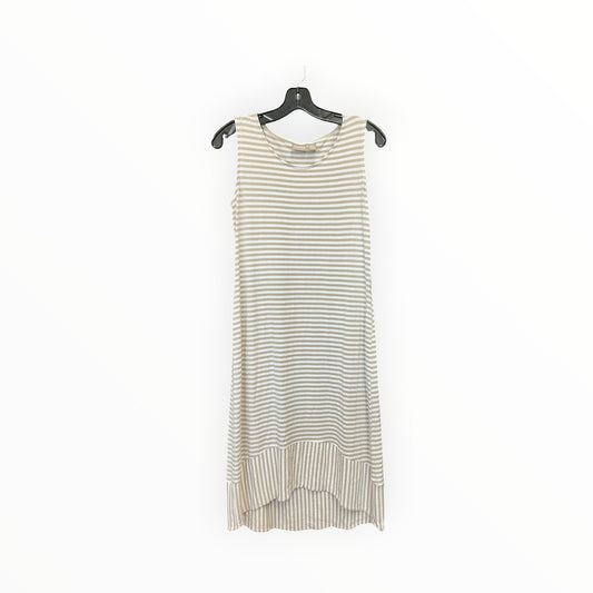 Dress Casual Maxi By Chicos In Tan & White, Size:S