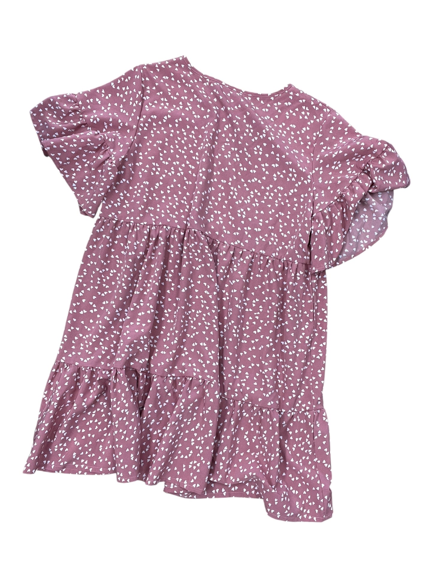 Dress Casual Midi By Shein In Pink & White, Size:Xl