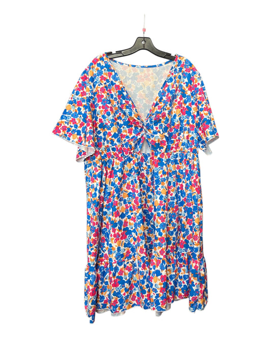 Dress Casual Midi By Shein In Blue & Pink, Size:4X