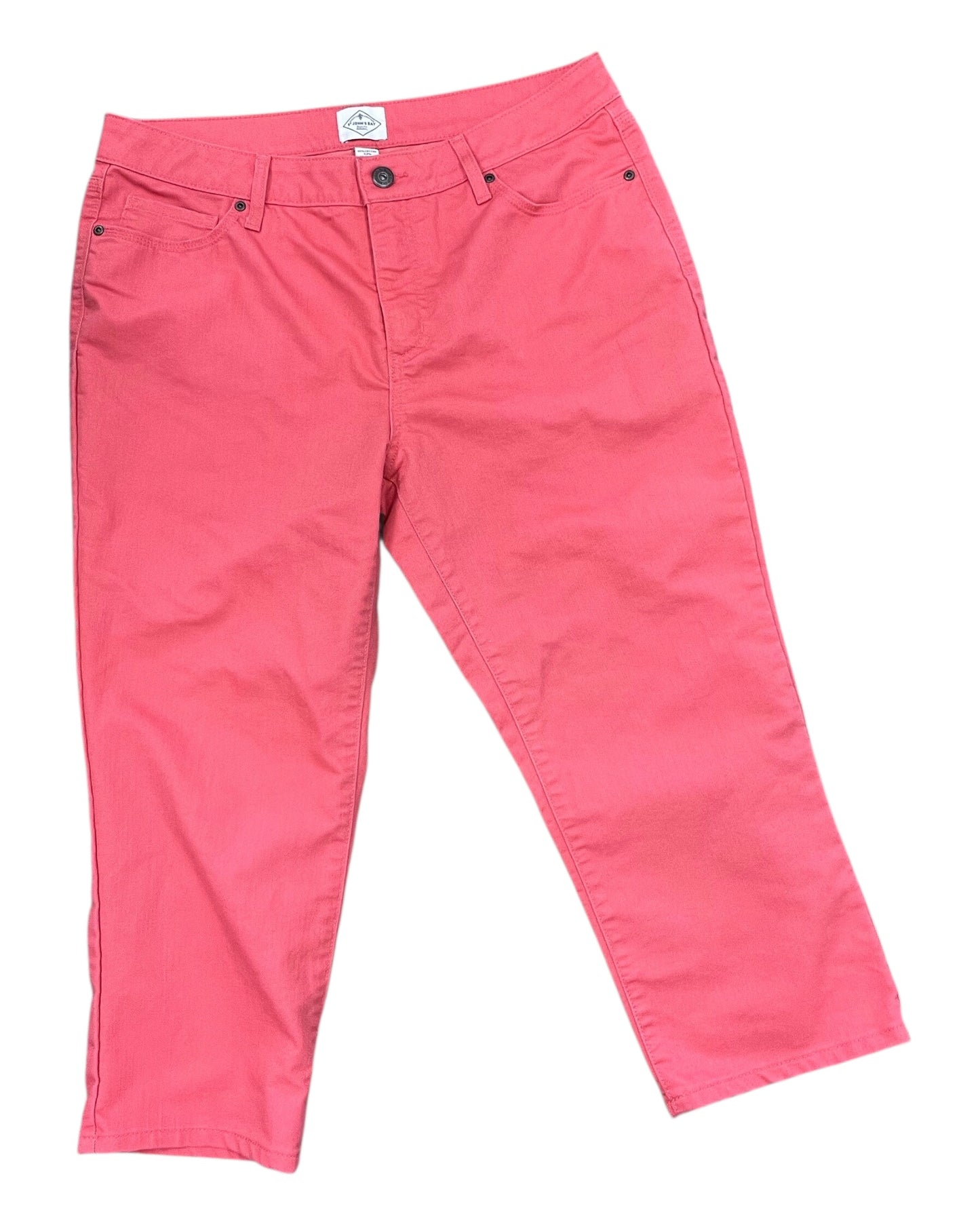 Jeans Cropped By St Johns Bay In Coral, Size:16