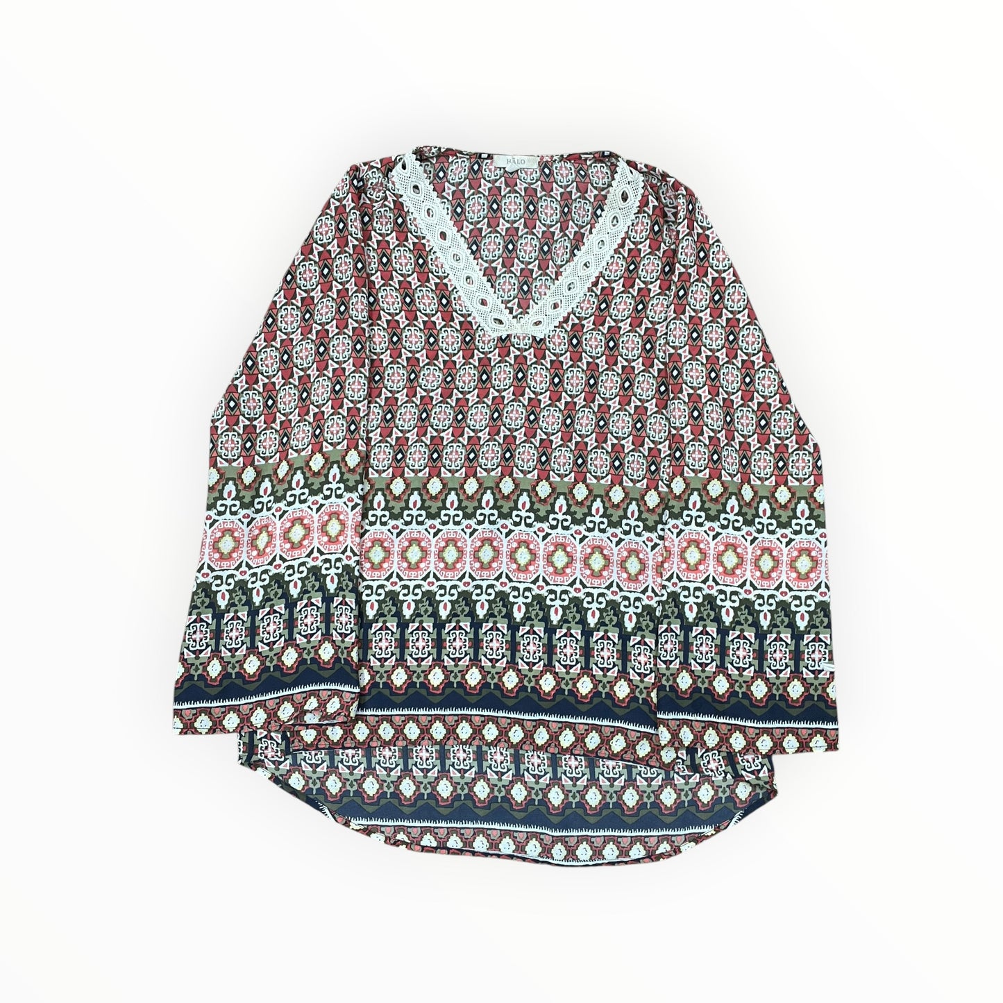 Top Ls By Halo In Pink & White, Size:M