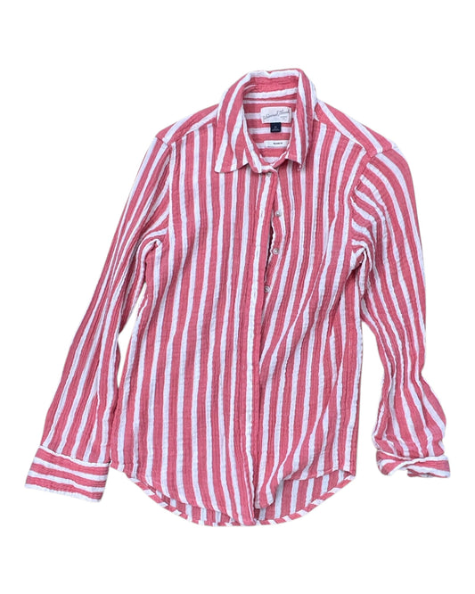 Blouse Ls By Universal Thread In Pink & White, Size:Xs
