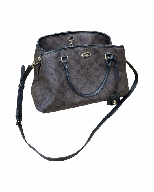 Handbag Designer By Coach In Black & Brown, Size:Medium