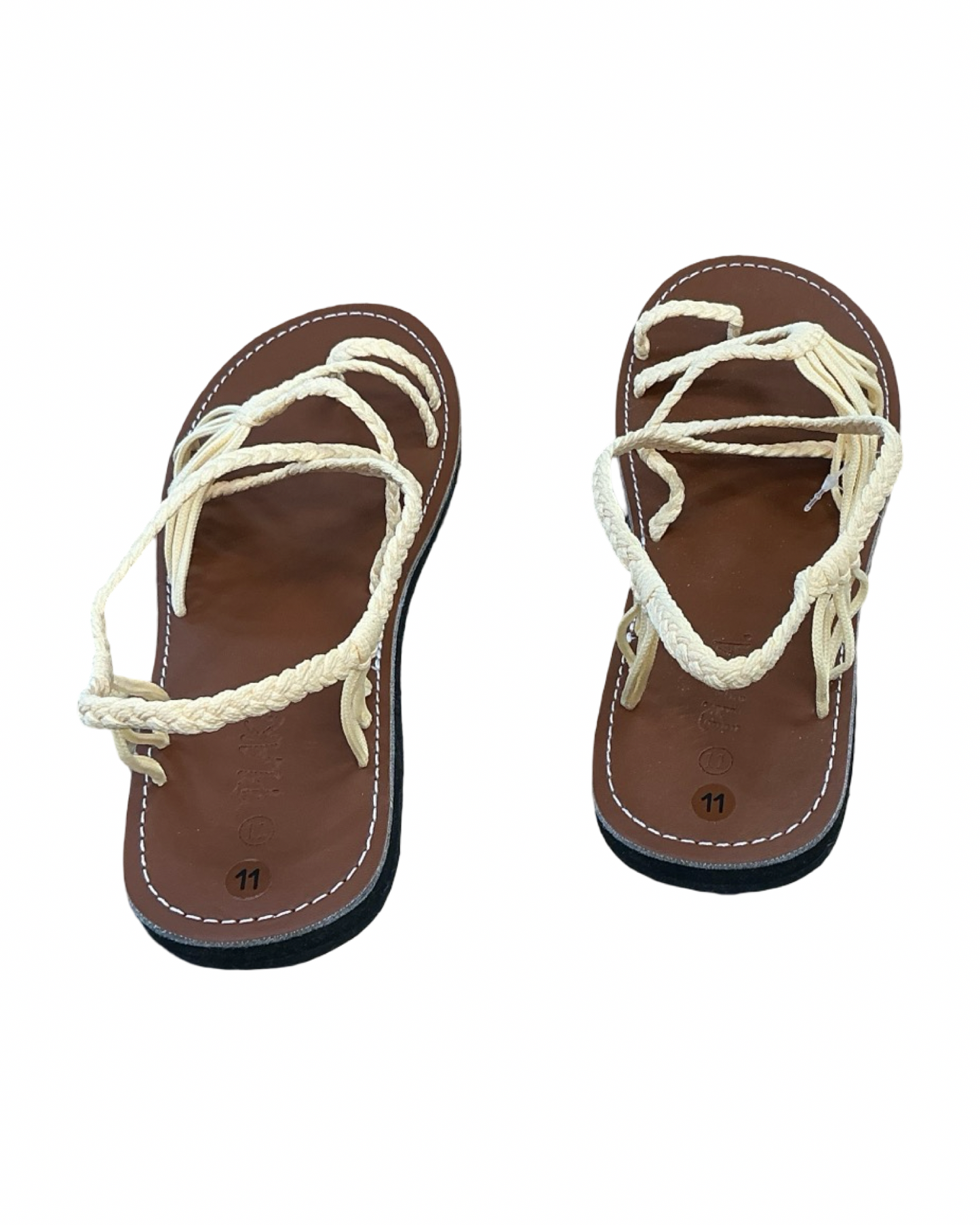 Sandals Flats By Cmc In Tan & Yellow, Size:11