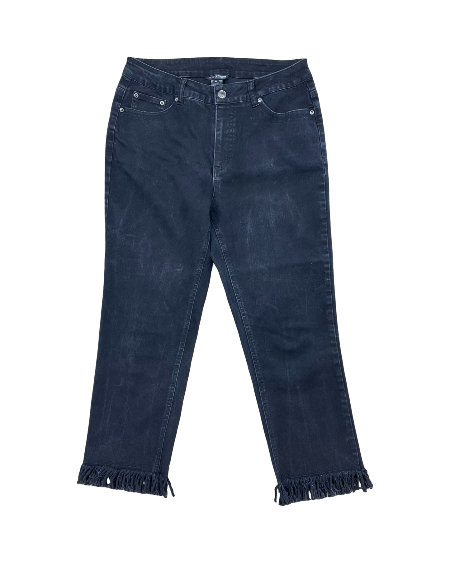 Jeans Straight By Multiples In Black Denim, Size:10