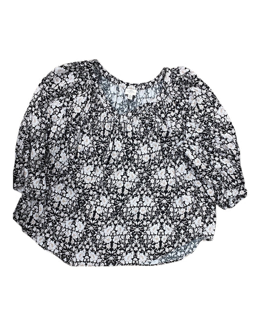Top Ls By St Johns Bay In Black & Cream, Size:2X