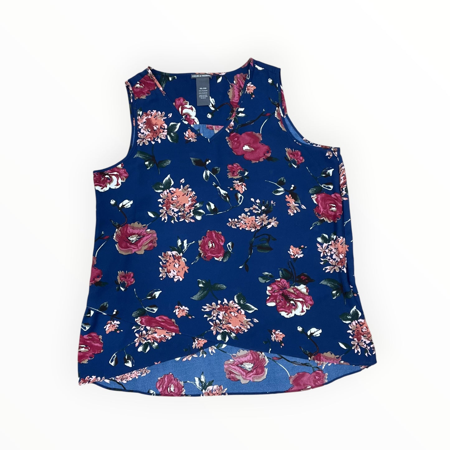 Top Sleeveless By Chelsea And Theodore In Navy, Size:2X