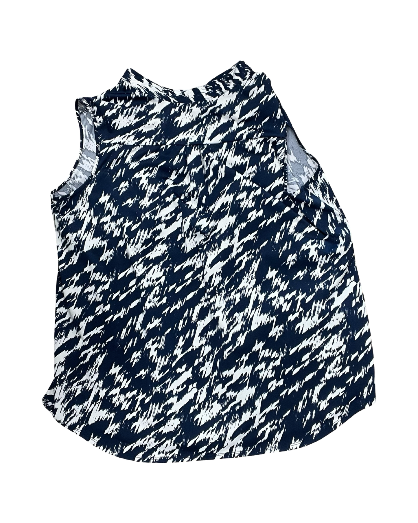 Top Sleeveless By Perseption Concept In Blue & White, Size:1X