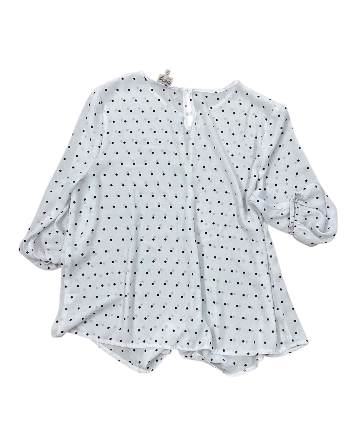 Top 3/4 Sleeve By Como Vintage In White, Size:Xl