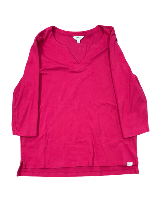 Top 3/4 Sleeve By Orvis In Pink, Size:M