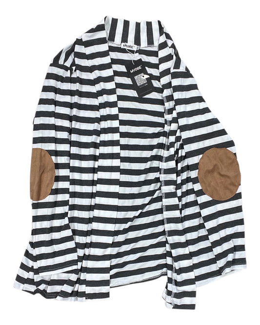 Cardigan By Clothes Mentor In Grey & White, Size:1X
