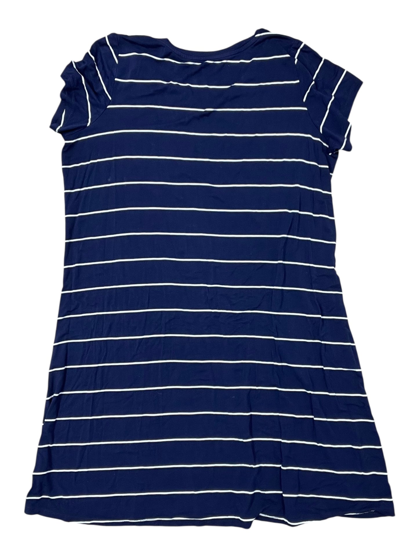 Dress Casual Midi By Market & Spruce In Blue & White, Size:1X