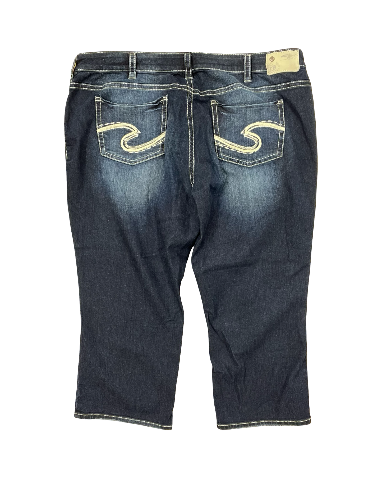 Jeans Cropped By Silver In Blue Denim, Size:24