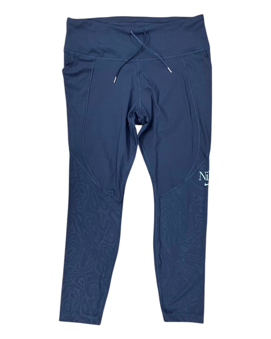 Athletic Leggings By Nike In Blue, Size:L
