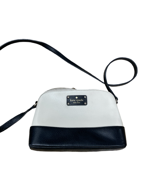Crossbody Designer By Kate Spade In Black & Cream, Size:Small