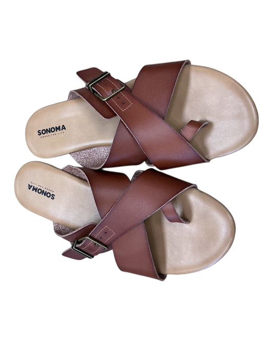 Sandals Flats By Sonoma In Brown, Size:10